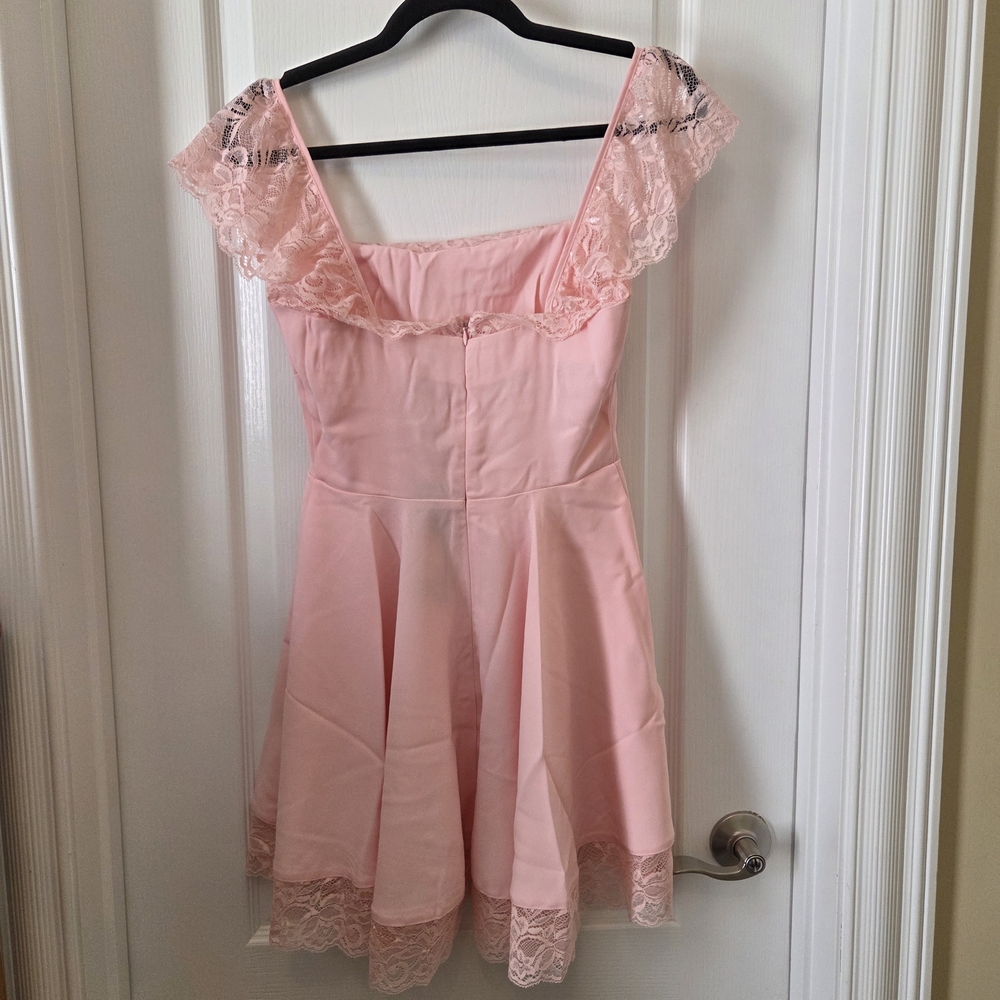 Fashion Nova Pink Lace Mini Dress - Picture 4 of 10